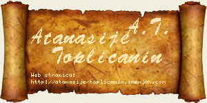 Atanasije Topličanin vizit kartica